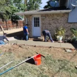 Finished concrete patio with control joints in Arvada, Colorado